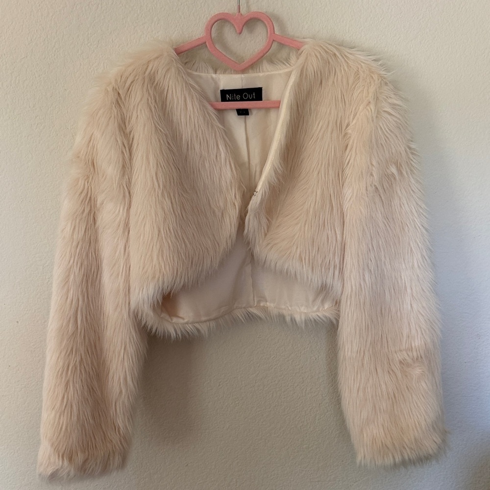 Nile Out Cream Faux Fur Jacket